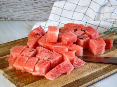 Prepare Chunks of Watermelon for Freezer